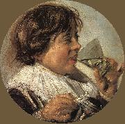 HALS, Frans Drinking Boy (Taste) oil on canvas